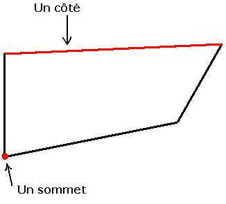 Les côtés et les sommets d'un polygone. Apprendre les maths