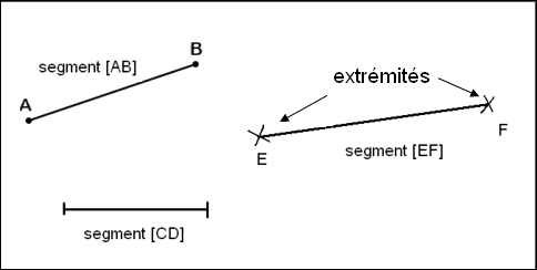 Savoir nommer et représenter les segments