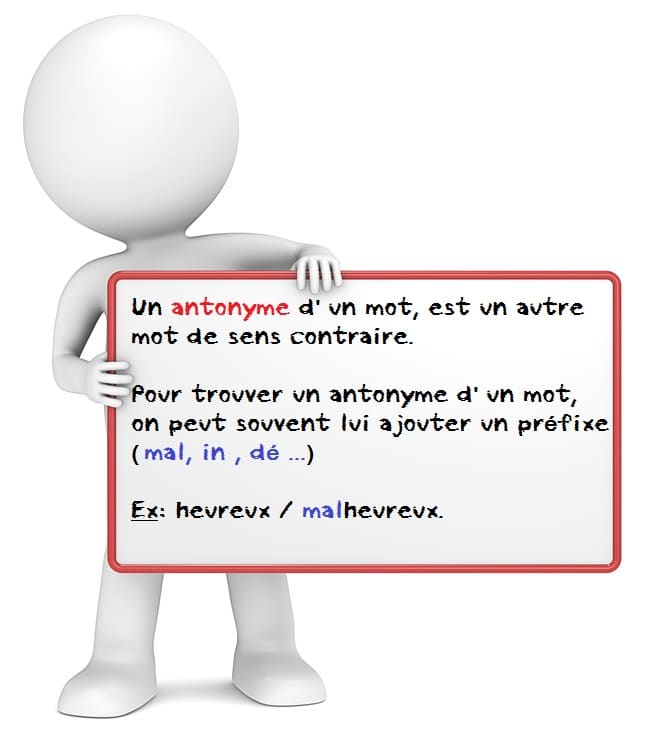 Antonyme et mots de sens contraire