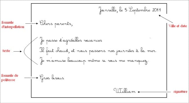 exemple de lettre ce2