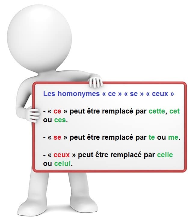  Leçon d'orthographe : les homonymes ce se ceux