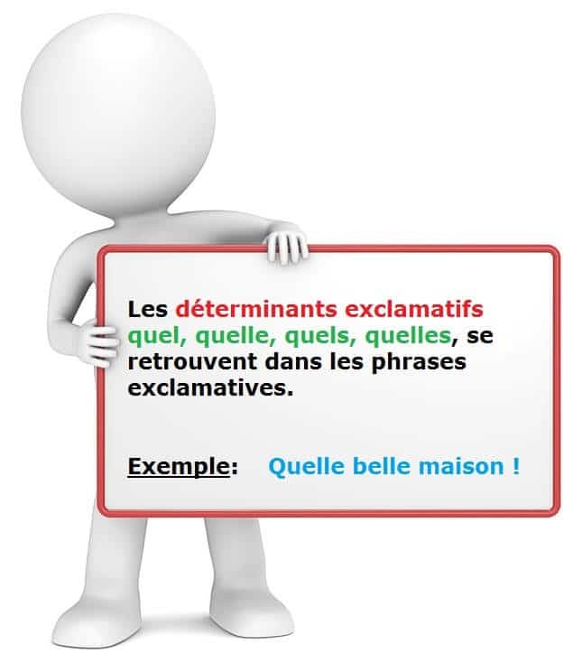 Le déterminant exclamatif (adjectif qualificatif) : quel, quelle, quels, quelles