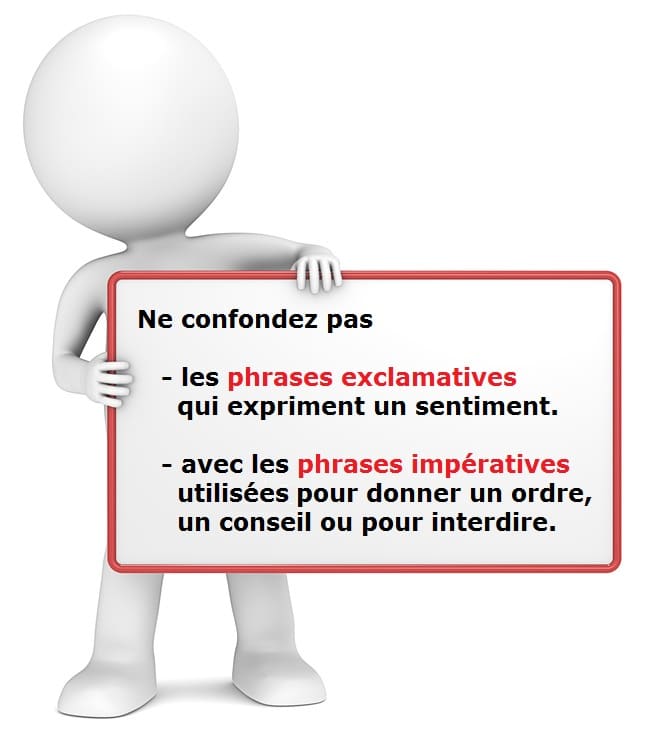 Leçon de grammaire française: : distinguer les phrases exclamatives et les phrases impératives