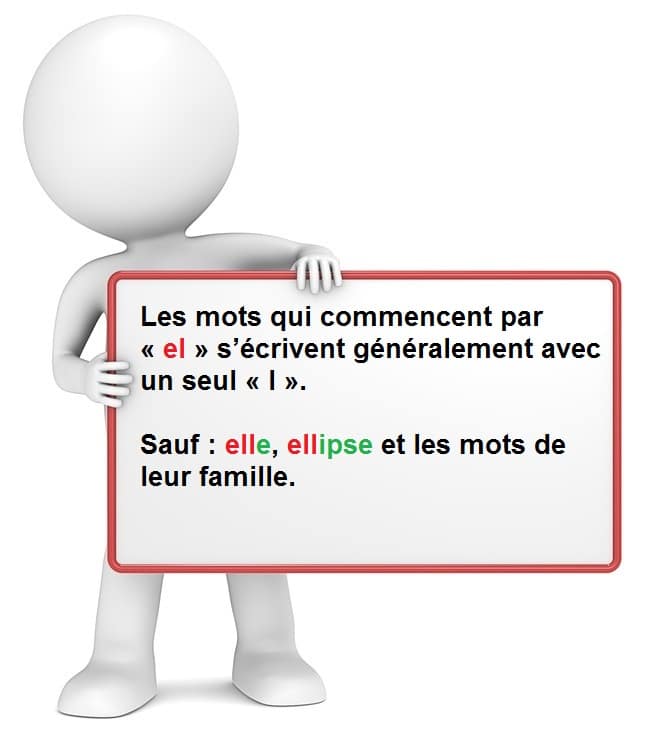 Leçon d'orthographe : écrire les mots commençant avec les lettres el 