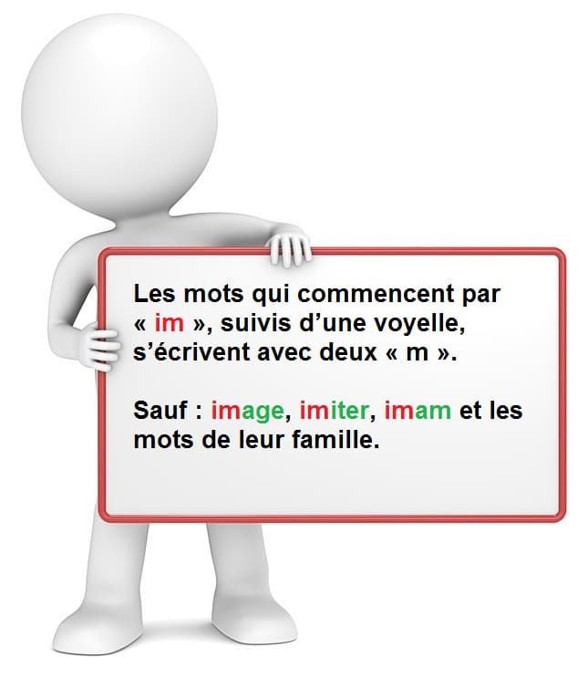 Leçon d'orthographe : écrire les mots commençant avec les lettres im