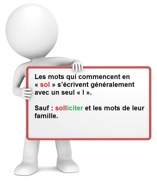 Leçon d'orthographe : écrire les mots commençant avec les lettres sol