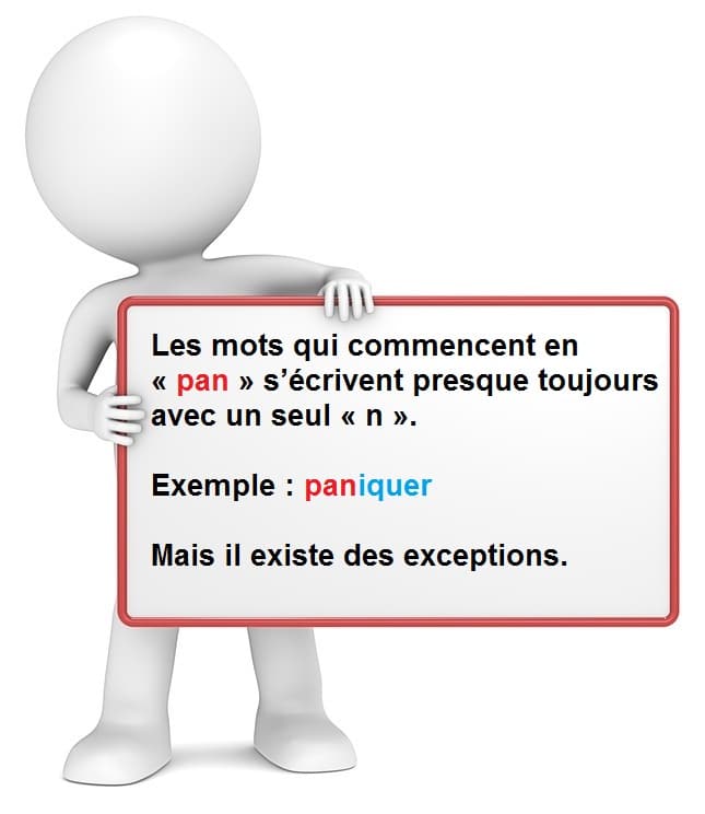 Leçon d'orthographe : écrire les mots commençant avec les lettres pan