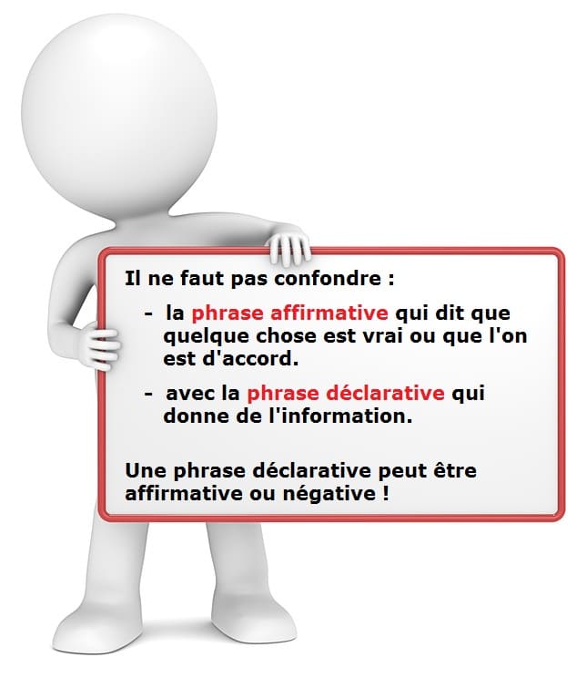 Leçon de grammaire : distinguer facilement une phrase affirmative et déclarative