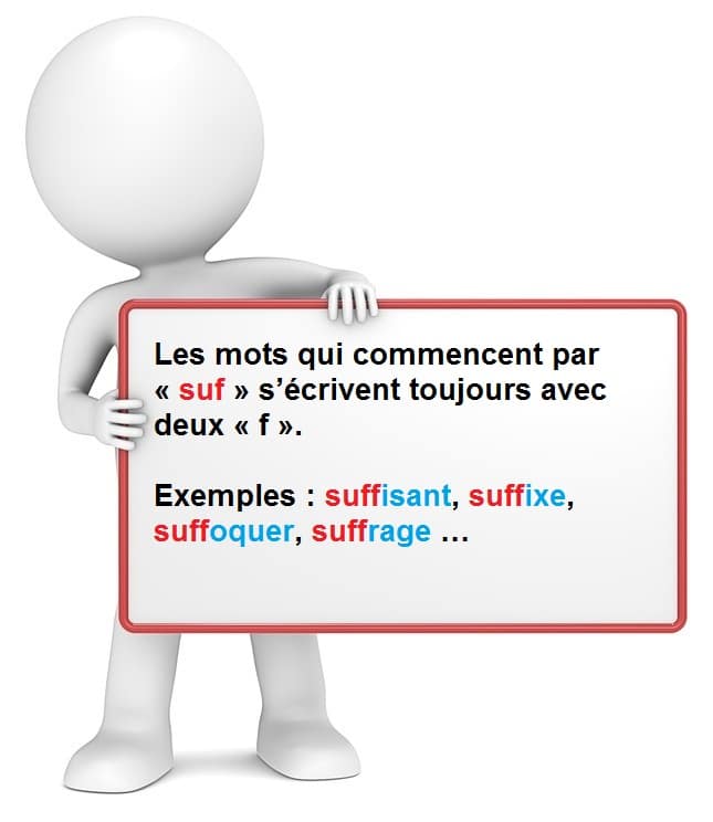 Leçon d'orthographe : écrire les mots commençant avec les lettres suf