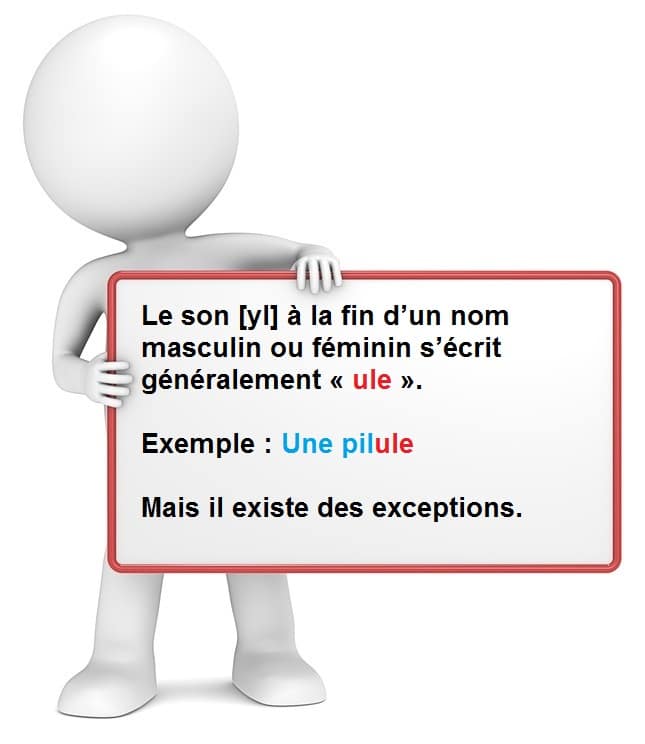 Leçon d'orthographe : écrire les mots finissant avec les lettres ul ou ule