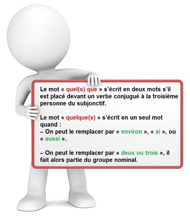 Leçon d'orthographe : écrire les homophones quelque et quel que.