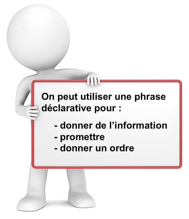 Emploi de la phrase déclarative