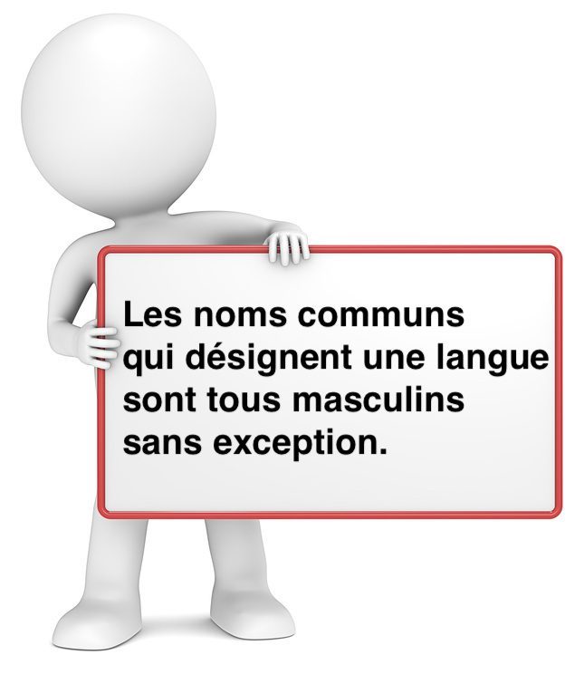 Le genre des noms communs qui désignent une langue