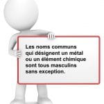  genre des moms d'un métal ou d'un élément chimique