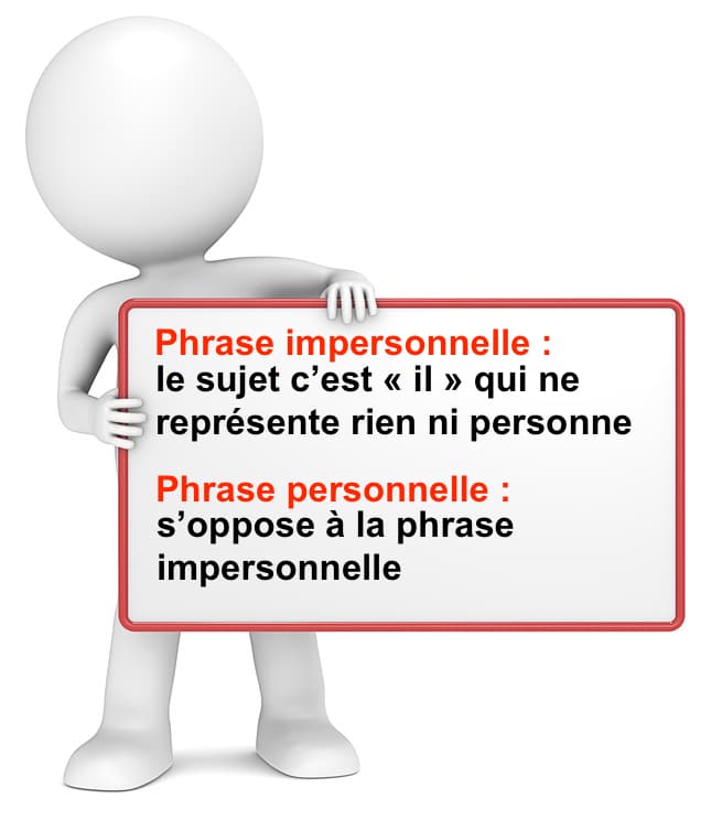 la phrase impersonnelle et la phrase personnelle