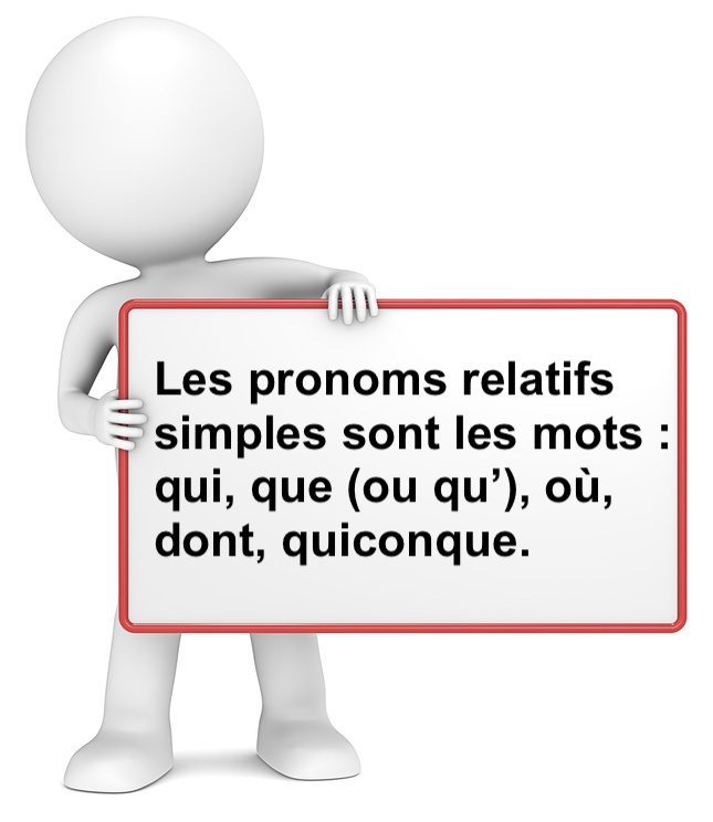 Le pronom relatif simple