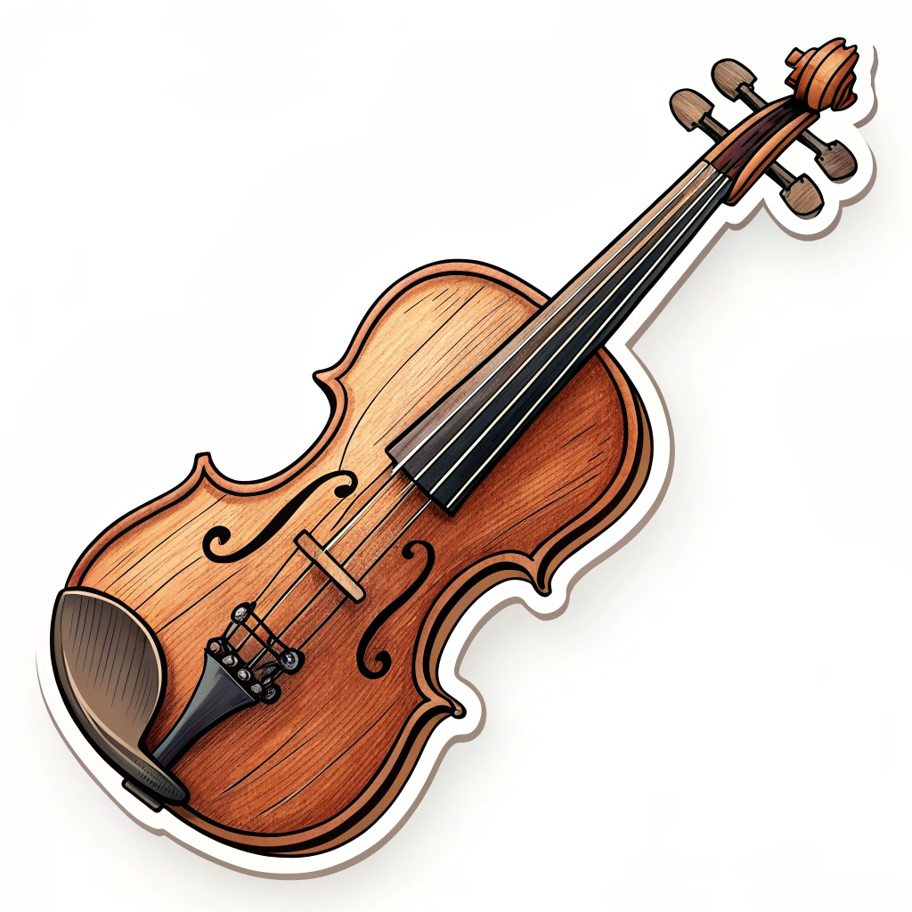 Un violon : le mot violon s'écrit avec io
